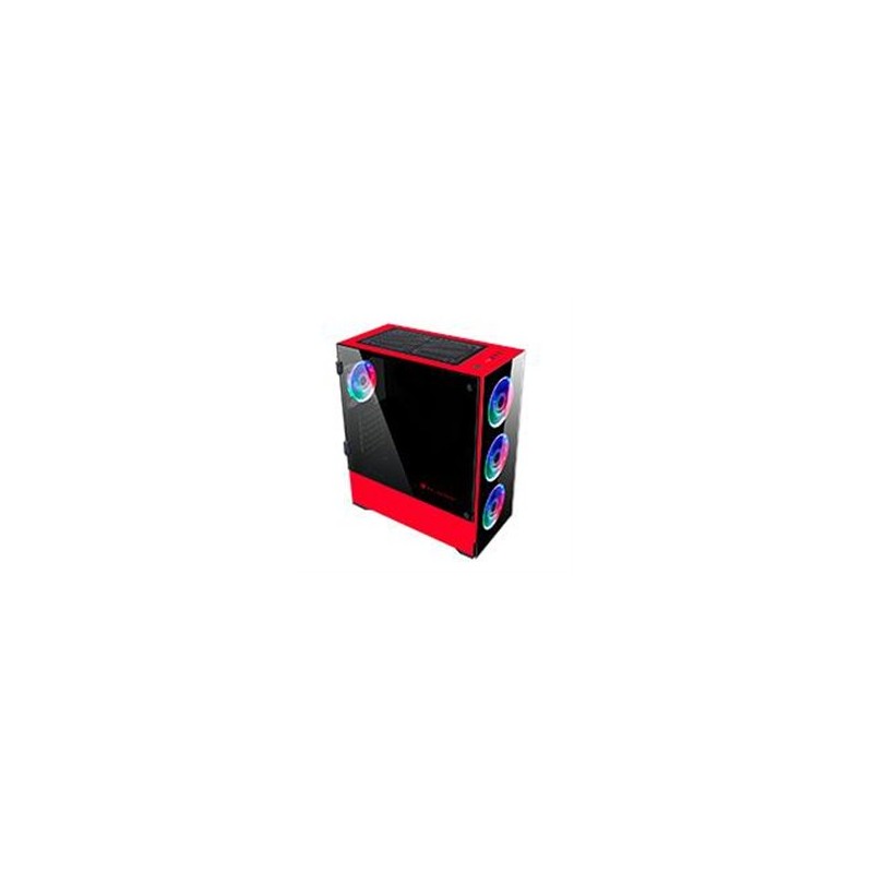 GABINETE BALAM RUSH GAMER-S-/E-ATX/ATX/MICROATX/MINI ITX/ 4 VENTILADORES RGB/USB 3.0/CRISTAL TEMPLADO/THINOS GSX9000/COLOR ROJO/