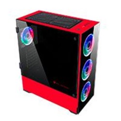 GABINETE BALAM RUSH GAMER-S-/E-ATX/ATX/MICROATX/MINI ITX/ 4 VENTILADORES RGB/USB 3.0/CRISTAL TEMPLADO/THINOS GSX9000/COLOR ROJO/