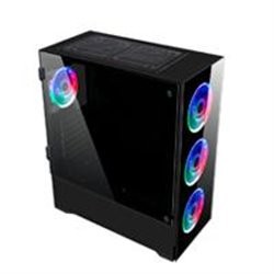 GABINETE BALAM RUSH-S GAMER E-ATX 4 VENT RGB 1*USB 3.0 CRISTAL TEMP THINOS GSX9000 NEGRO BR-932271
