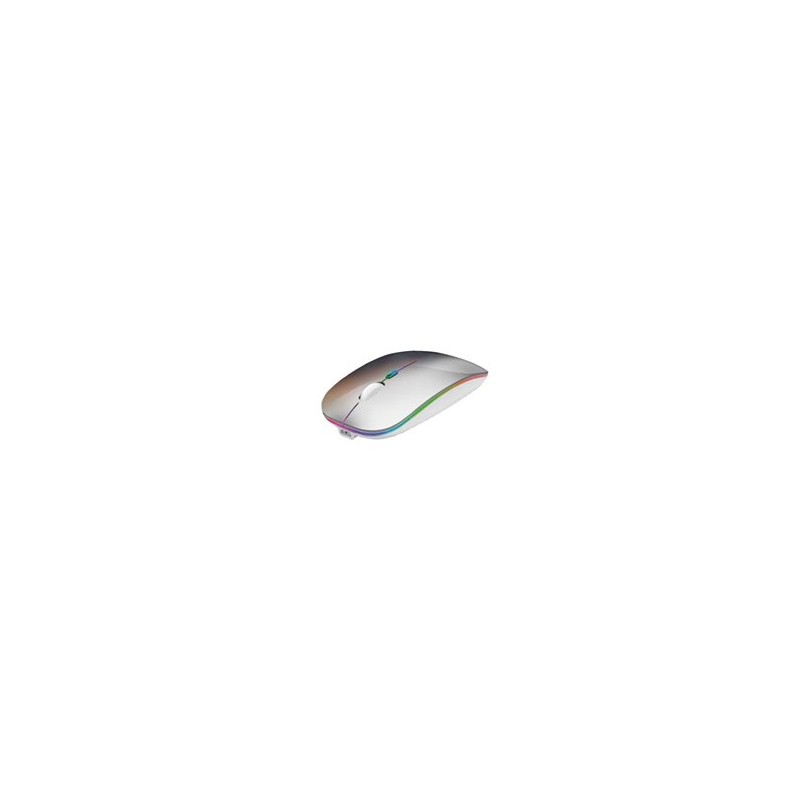 MOUSE NEXTEP INALAMBRICO RECARGABLE DELGADO/SILENCIOSO RGB 1600 DPI PLATA NE-412P
