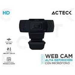 CAMARA WEB ACTECK HAPTOS/ HD/CON MICROFONO/RECONOCIMIENTO DE VOZ HASTA 5 M/ COLOR NEGRO/AC-931250