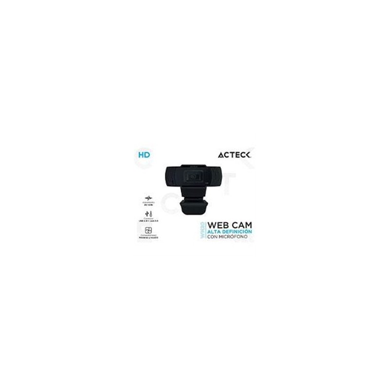 CAMARA WEB ACTECK HAPTOS/ HD/CON MICROFONO/RECONOCIMIENTO DE VOZ HASTA 5 M/ COLOR NEGRO/AC-931250