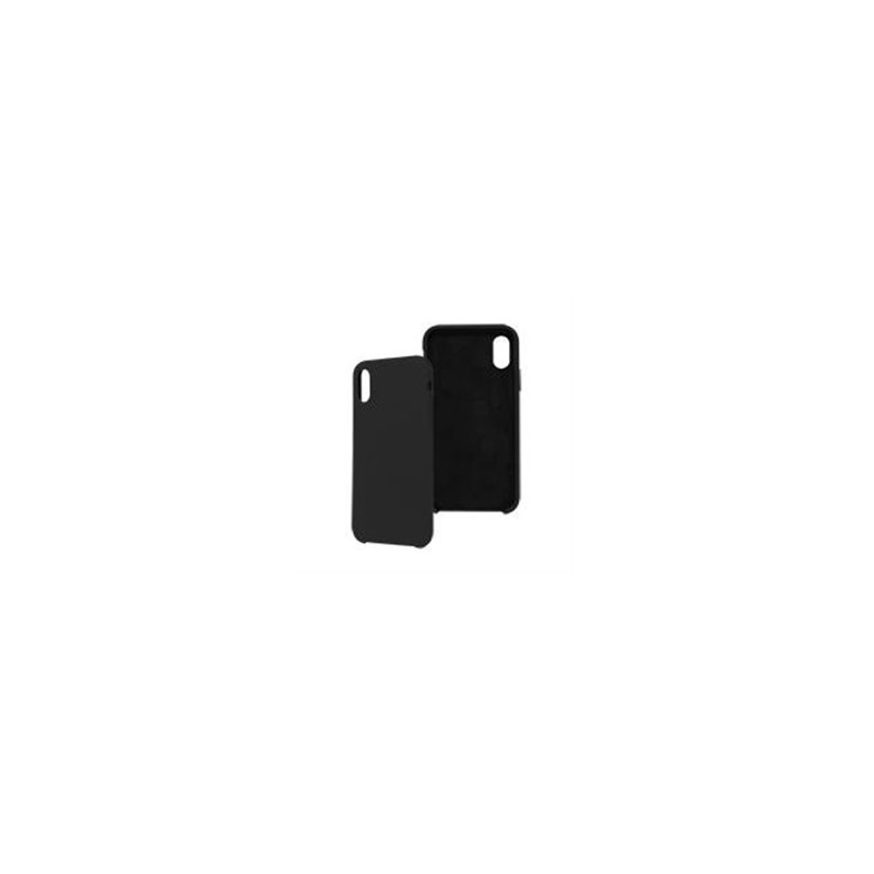 FUNDA GHIA DE SILICON COLOR NEGRO CON MICA PARA IPHONE XS MAX