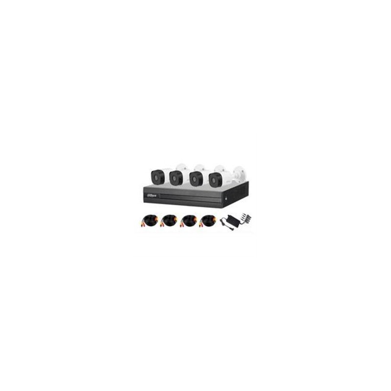 KIT DE 4 CANALES DE 2 MEGAPIXELES/ DVR COOPER-I WIZSENSE/ CON IA/ H.265+/ 4 CAMARAS B1A21 1080P/ 4 CANALES + 1 IP O HASTA 5 CANA