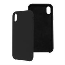 FUNDA GHIA DE SILICON COLOR NEGRO CON MICA PARA IPHONE XR