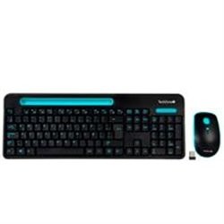 TECLADO/MOUSE TECHZONE TZ20COMB02-INA NANO USB INALAMB RICO RANURA SOPORTE AZUL