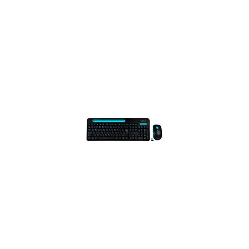TECLADO/MOUSE TECHZONE TZ20COMB02-INA NANO USB INALAMB RICO RANURA SOPORTE AZUL