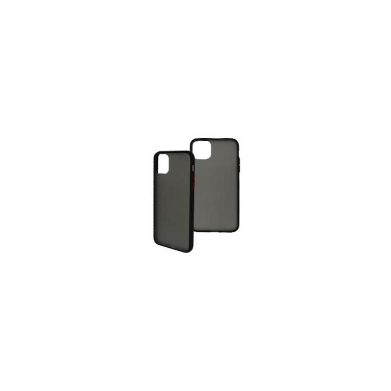 FUNDA GHIA HUMO SEMITRANSPARENTE/ BORDE NEGRO CON MICA PARA IPHONE 11 PRO