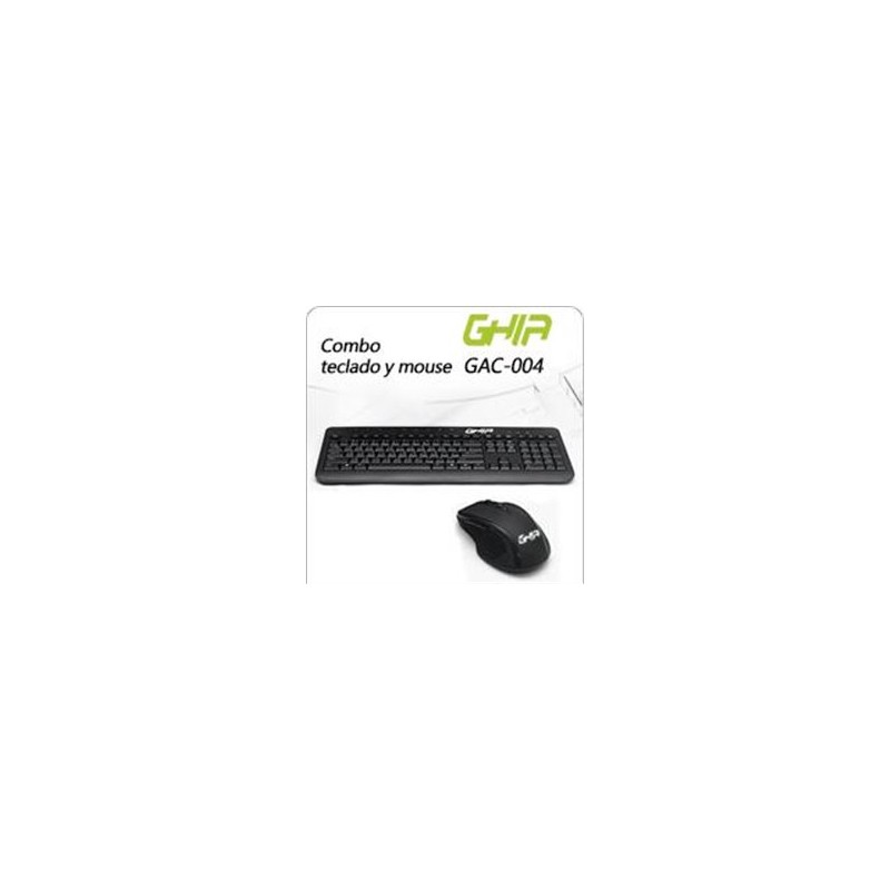 KIT TECLADO MULTIMEDIA Y MOUSE USB GHIA COLOR NEGRO ALAMBRICO
