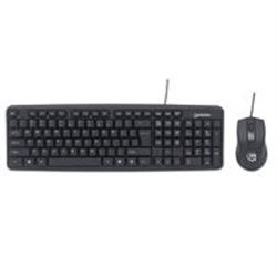 TECLADO CON CABLE Y RATóN óPTICO CON CABLE MANHATTAN, NEGRO