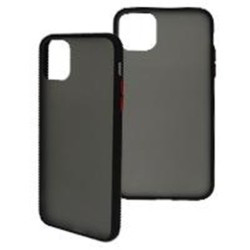 FUNDA GHIA HUMO SEMITRANSPARENTE/ BORDE NEGRO CON MICA PARA IPHONE 11 PRO