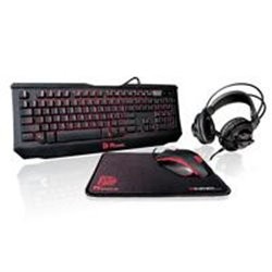 KIT TECLADO/MOUSE/AUDIFONOS /MOUSEPAD THERMALTAKE KNUCKER 4 IN 1 GAMING NEGRO