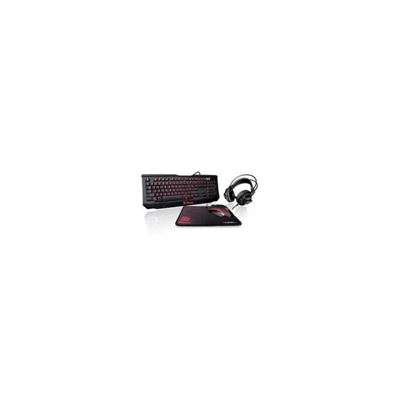 KIT TECLADO/MOUSE/AUDIFONOS /MOUSEPAD THERMALTAKE KNUCKER 4 IN 1 GAMING NEGRO