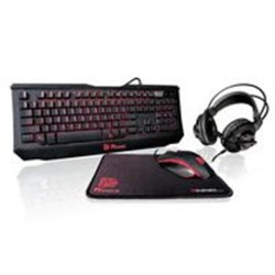KIT TECLADO/MOUSE/AUDIFONOS /MOUSEPAD THERMALTAKE KNUCKER 4 IN 1 GAMING NEGRO