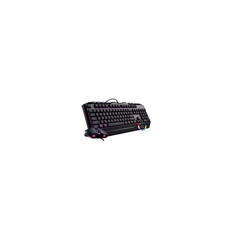 KIT TECLADO Y MOUSE COOLER MASTER DEVASTATOR 3 PLUS INTERRUPTOR ROJO MEMBRANA RGB 2400 DPI GAMER
