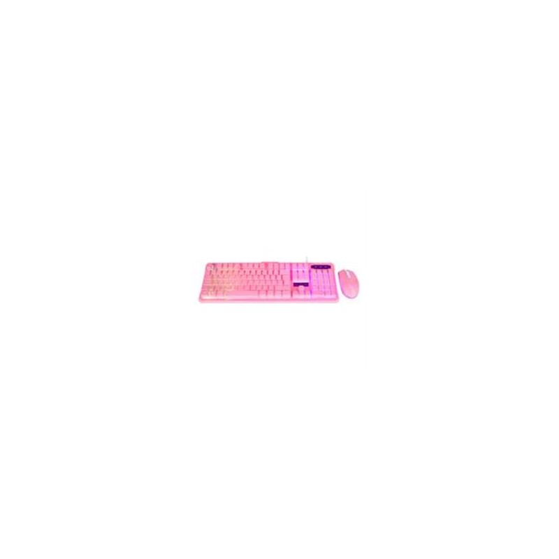 KIT DE TECLADO  Y MOUSE ALAMBRICO  BALAM RUSH/ ILUMINACION LED/ TECLAS ANTI- GHOSTING/ COLOR ROSA / BR-932769
