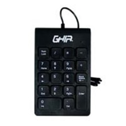 TECLADO NUMERICO GHIA ALAMBRICO USB DELGADO Y ELEGANTE COLOR NEGRO