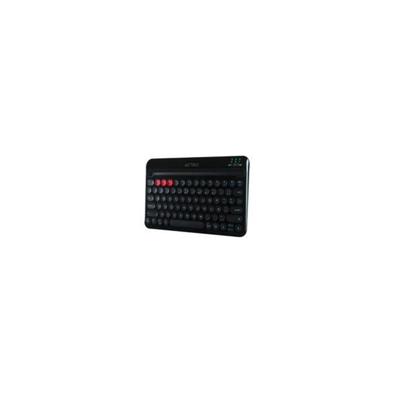 TECLADO MULTIDISPOSITIVO BLUETOOTH CON BASE PARA TABLET / MOVIL RECARGABLE NEGRO SWITCH PLUS COLOR NEGRO AC-926638