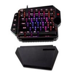 TECLADO MECANICO BALAM RUSH A UNA MANO/ MODELO DOMINATE GK540/ ALAMBRICO USB/  RGB/ COLOR NEGRO/REPOSAMUÑECAS REMOVIBLE/BR-93272
