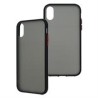 FUNDA GHIA HUMO SEMITRANSPARENTE/ BORDE NEGRO CON MICA PARA IPHONE XR