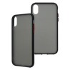 FUNDA GHIA HUMO SEMITRANSPARENTE/ BORDE NEGRO CON MICA PARA IPHONE XR