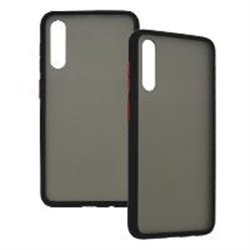 FUNDA GHIA HUMO SEMITRANSPARENTE/ BORDE NEGRO CON MICA PARA SAMSUNG A30S