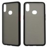 FUNDA GHIA HUMO SEMITRANSPARENTE/ BORDE NEGRO CON MICA PARA SAMSUNG A10S