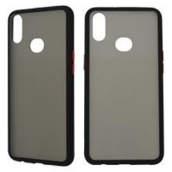 FUNDA GHIA HUMO SEMITRANSPARENTE/ BORDE NEGRO CON MICA PARA SAMSUNG A01