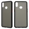 FUNDA GHIA HUMO SEMITRANSPARENTE/ BORDE NEGRO CON MICA PARA SAMSUNG A01
