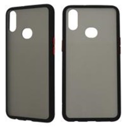 FUNDA GHIA HUMO SEMITRANSPARENTE/ BORDE NEGRO CON MICA PARA SAMSUNG A01