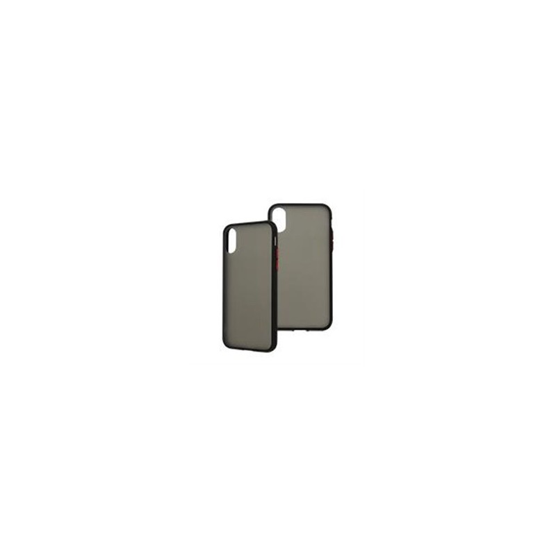 FUNDA GHIA HUMO SEMITRANSPARENTE/ BORDE NEGRO CON MICA PARA IPHONE XS MAX