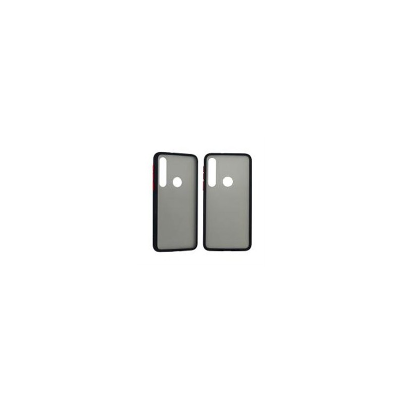 FUNDA GHIA HUMO SEMITRANSPARENTE/ BORDE NEGRO PARA MOTOROLA G8 PLAY