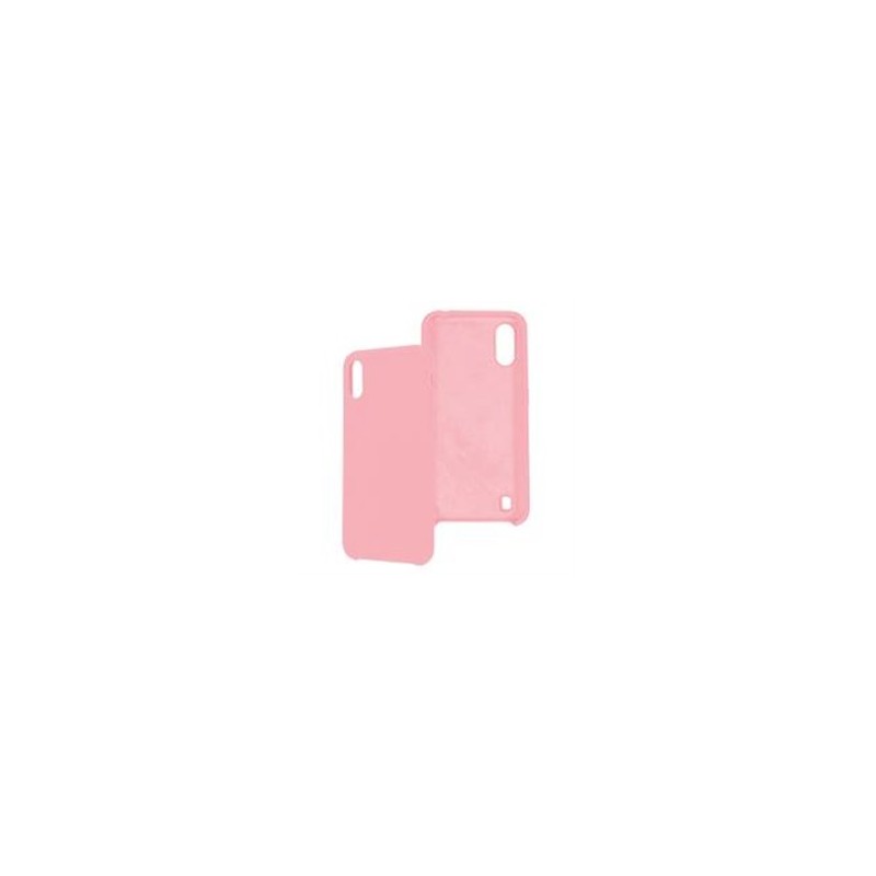 FUNDA GHIA DE SILICON COLOR ROSA CON MICA PARA SAMSUNG A01